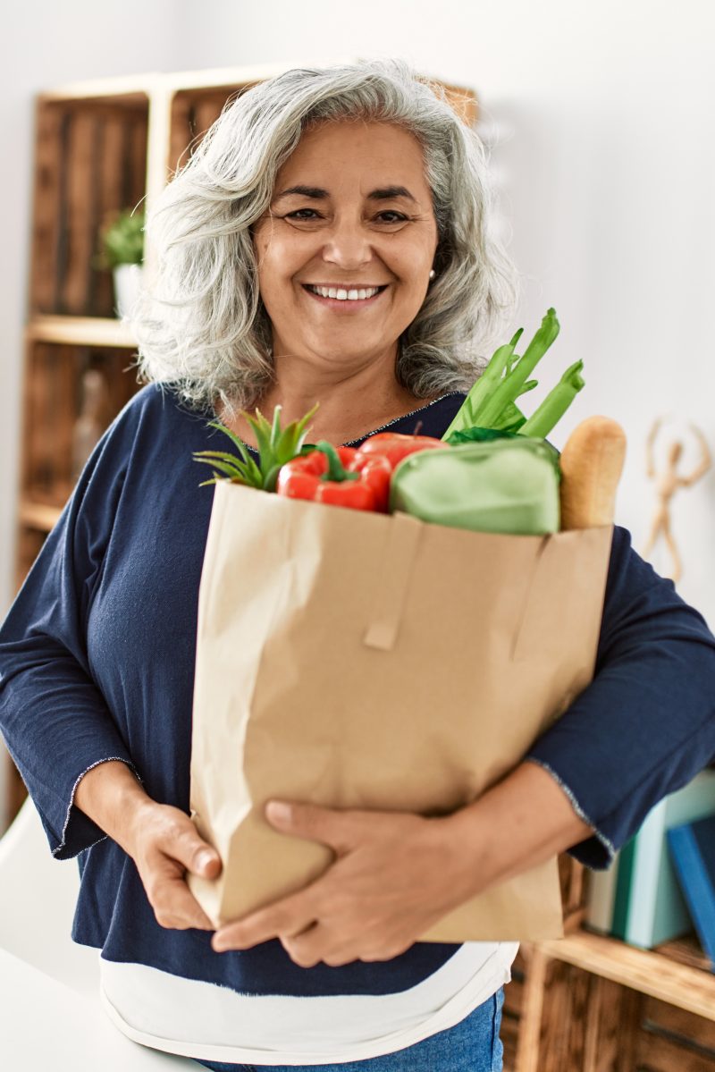 Central Maryland senior woman with grocery delivery